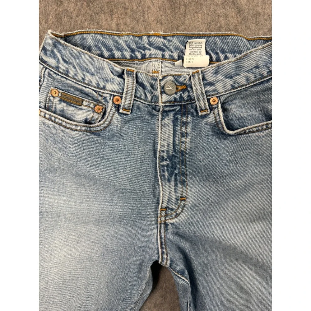 Vintage Calvin Klein High Waisted Straight Leg Jeans Light Wash Made in USA 1 24